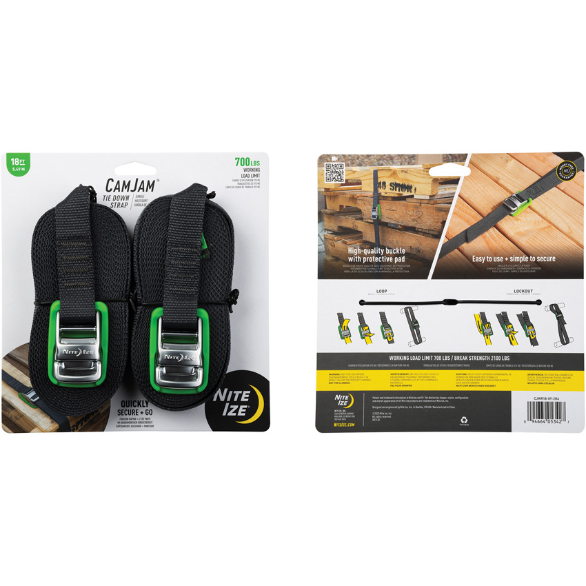Nite Ize CamJam Tie Down Strap 18 Ft 2 Nite Ize CamJam Tie Down Strap 18 Ft 2