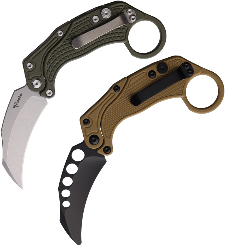 Reate Knives EXO-K Button Lock Green SW Reate Knives EXO-K Button Lock Green SW