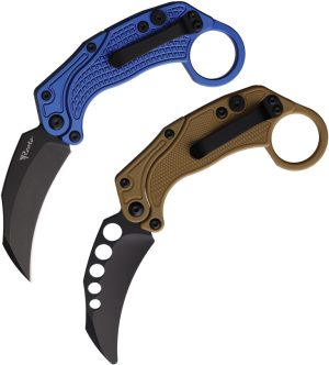 Reate Knives EXO-K Button Lock Blue Black