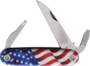 American Service Knife Alchesay Folder Whar Flag