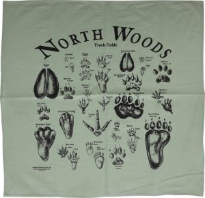 North Woods Field Guides Animal Track Bandana Green
