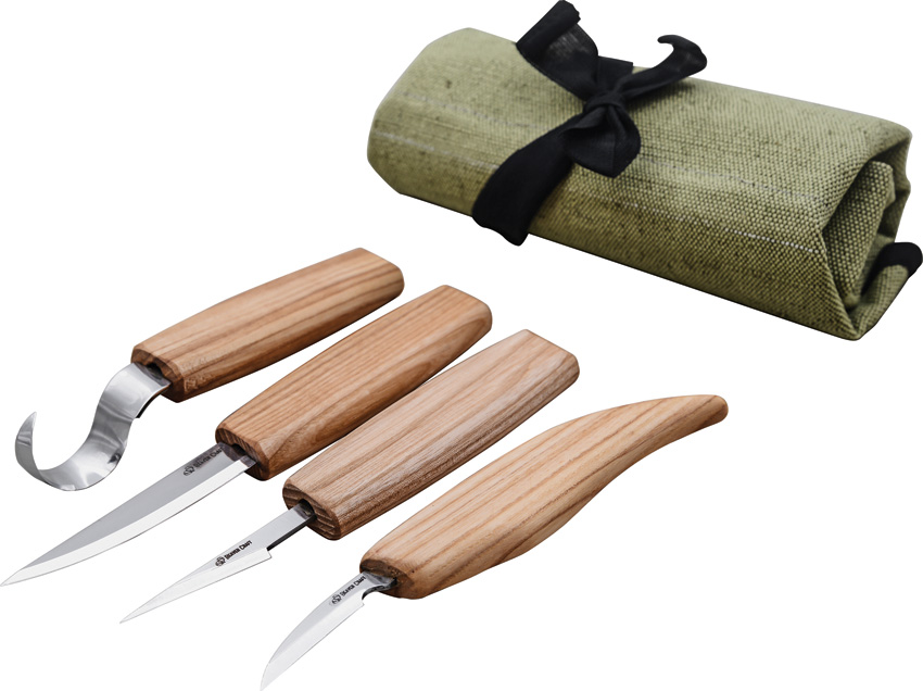 BEAVERCRAFT 4 Knife Set with Tool Roll BEAVERCRAFT 4 Knife Set with Tool Roll
