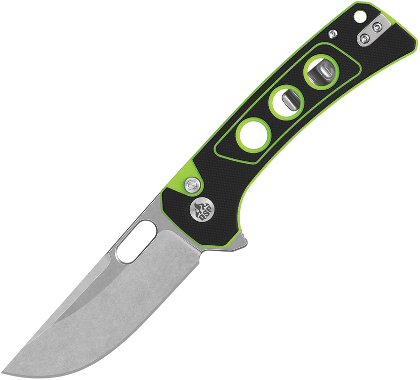 QSP Knife Unicorn Button Lock Neon G10 QSP Knife Unicorn Button Lock Neon G10