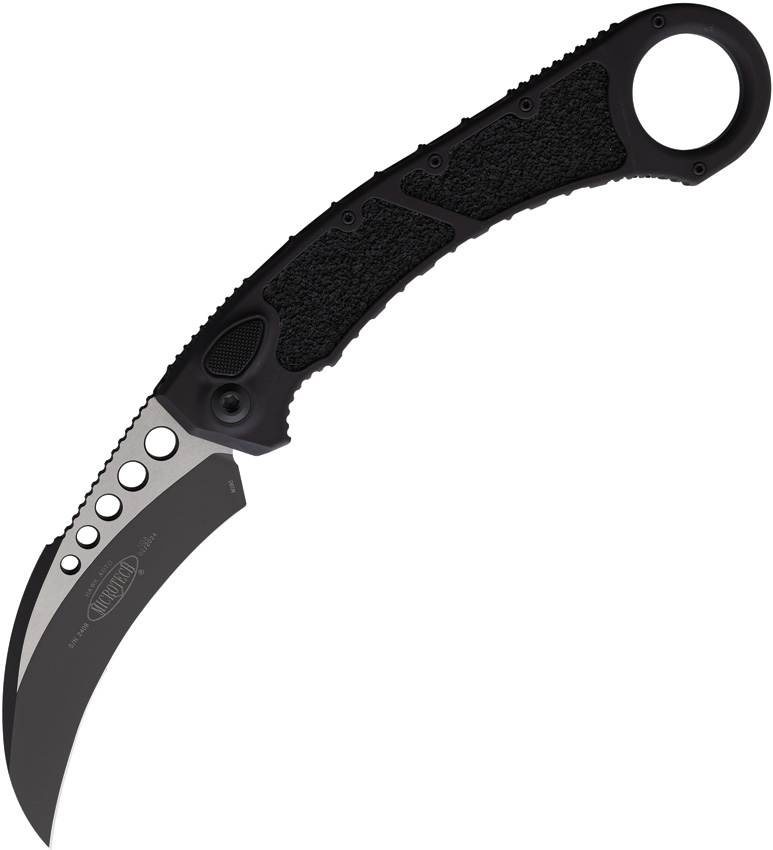 Microtech Auto Hawk Button Lock Black Microtech Auto Hawk Button Lock Black
