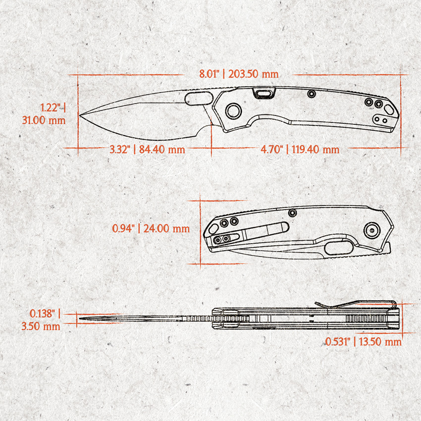 Vosteed Psyop Top Linerlock Natural Vosteed Psyop Top Linerlock Natural