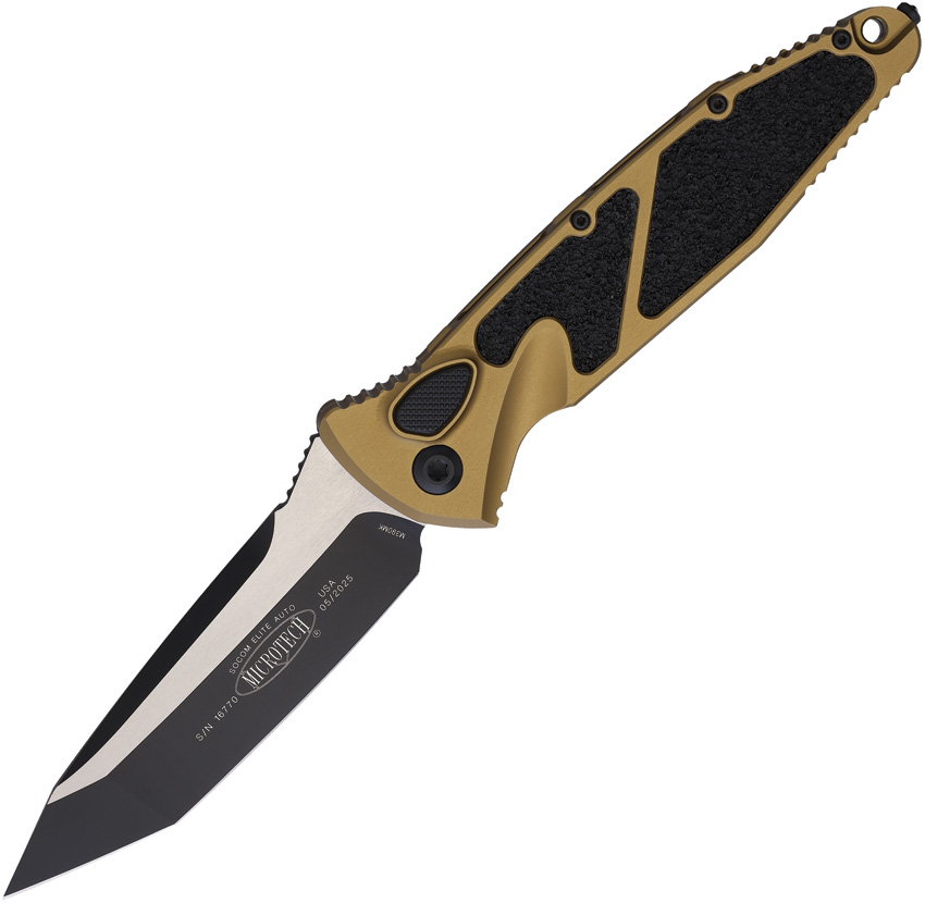 Microtech Auto Socom, Microtech Auto Socom Elite Buttonlock ,Microtech Auto Socom Elite Buttonlock Tan
