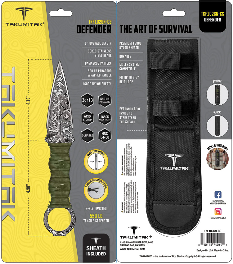 Takumitak Defender Fixed Blade Green Takumitak Defender Fixed Blade Green