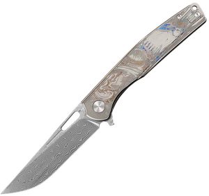 CH Knives Blast Framelock Silver Ti