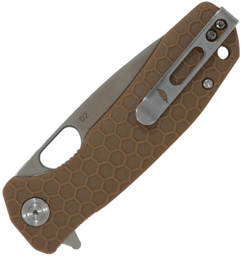 Honey Badger Knives Large Linerlock DP Tan D2 (3.63") Honey Badger Knives Large Linerlock DP Tan D2 (3.63")