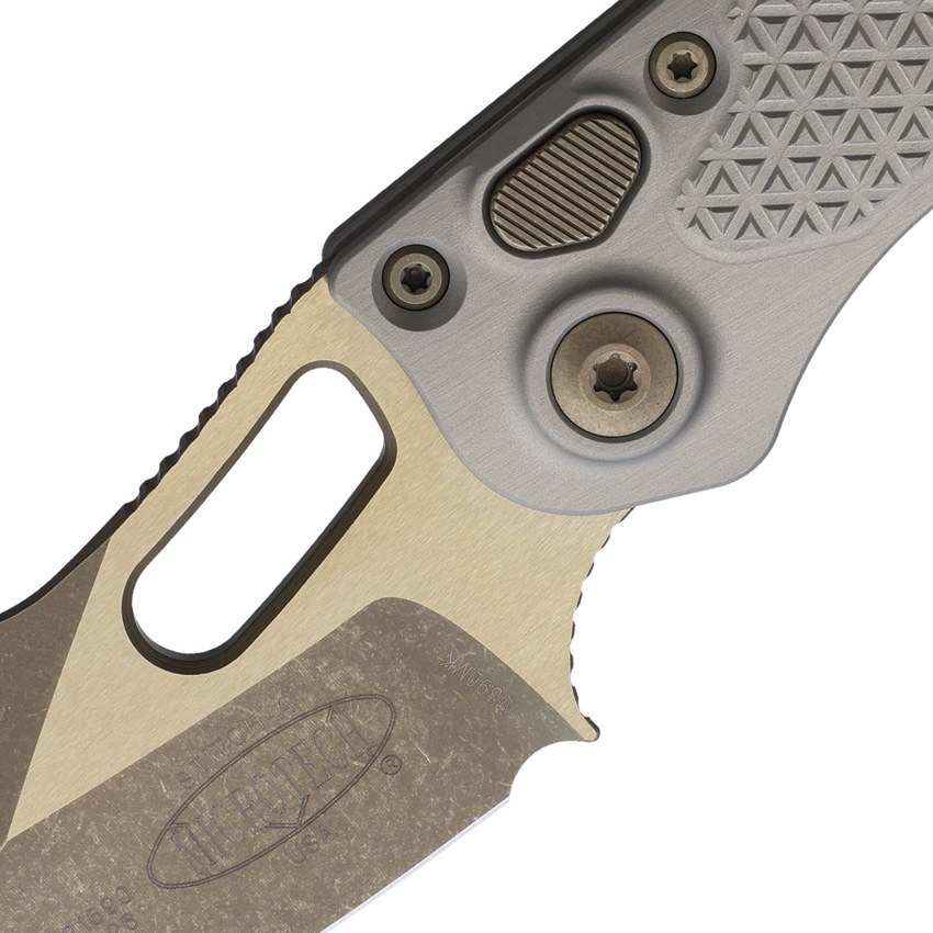 Microtech Auto Stitch S/E Button Lock AP (3.75") Microtech Auto Stitch S/E Button Lock AP (3.75")