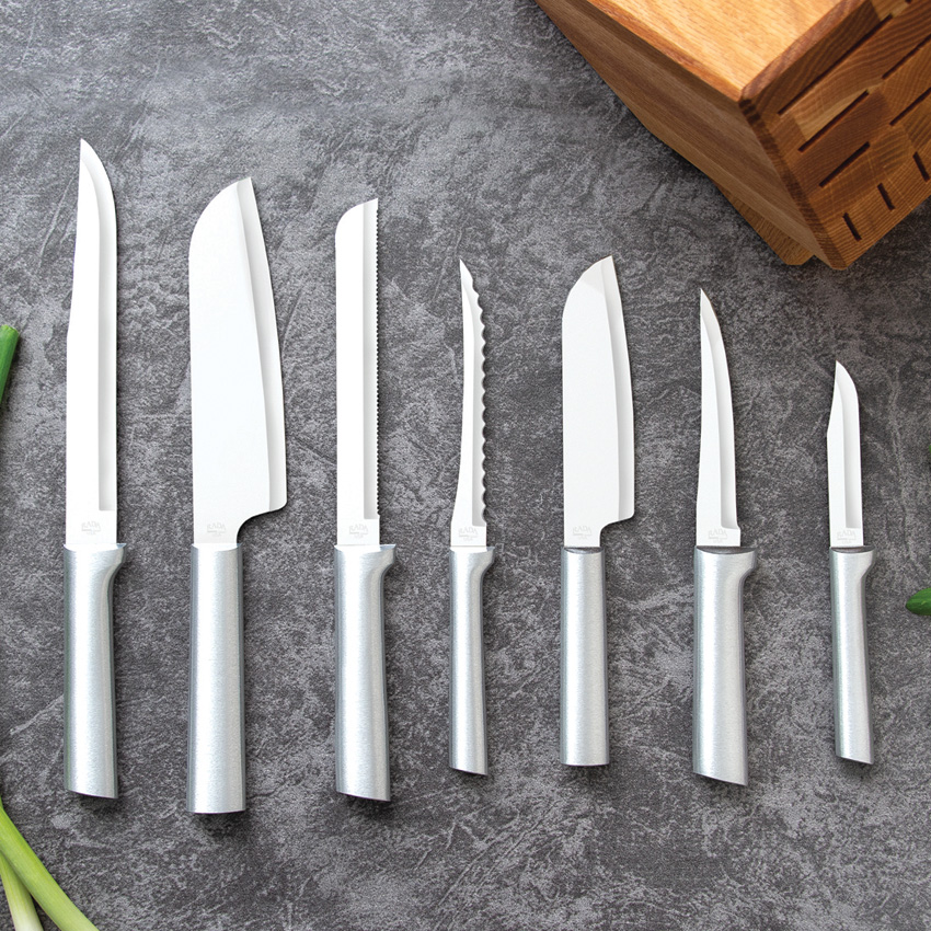 Rada Cutlery Essential Oak Block Set Alum Rada Cutlery Essential Oak Block Set Alum