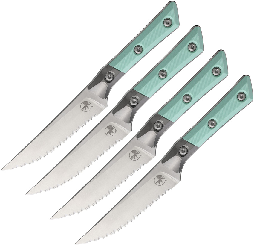 Microtech Steak Knife Set Blue (4.5") Microtech Steak Knife Set Blue (4.5")