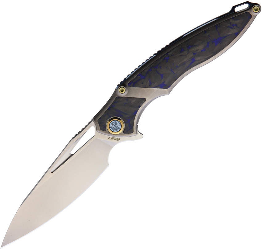 Rike Knife 1902 Framelock Blue CF (4") Rike Knife 1902 Framelock Blue CF (4")
