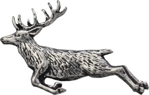 TS Brown Springing Stag Lapel Pin