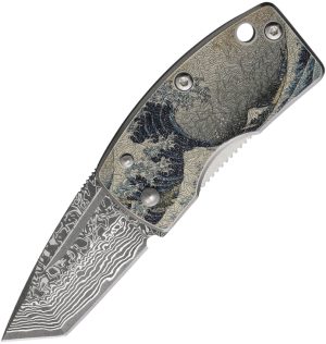 G.Sakai Money Clip Framelock Blue Wave (1″)