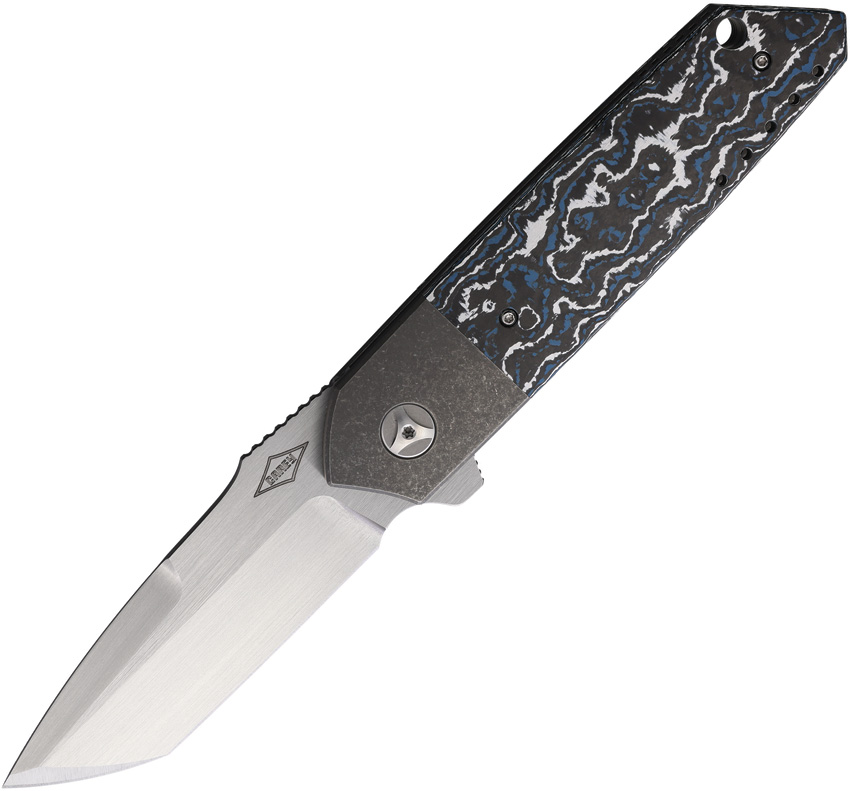 Mechforce Roaster Bolster Lock Blue CF (3.25") Mechforce Roaster Bolster Lock Blue CF (3.25")