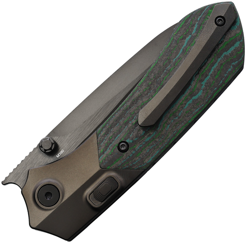 REMETTE Meteor Button Linerlock Kelp (3.38") REMETTE Meteor Button Linerlock Kelp (3.38")