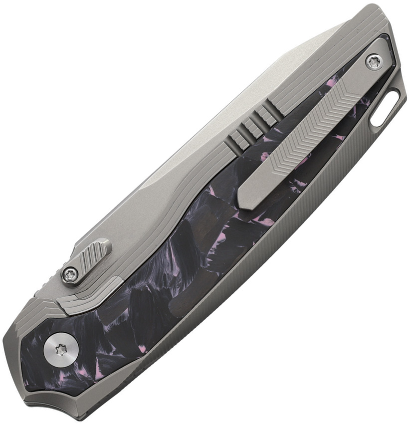 REMETTE ONE Button Framelock Ti/CF (3.38") REMETTE ONE Button Framelock Ti/CF (3.38")