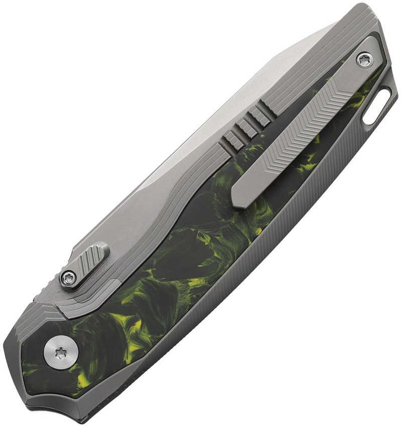 REMETTE ONE Button Framelock Ti/CF (3.38") REMETTE ONE Button Framelock Ti/CF (3.38")