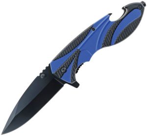 S-TEC Bottle Opener Linerlock Blue (3.25″)
